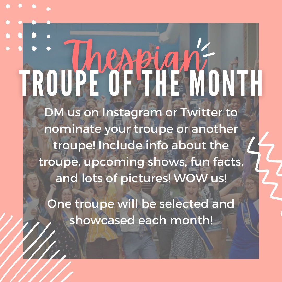 Introducing: TROUPE OF THE MONTH! DM us to nominate your troupe! Include lots of pictures, past shows, fun facts about your troupe, and info about your upcoming show if you have one!