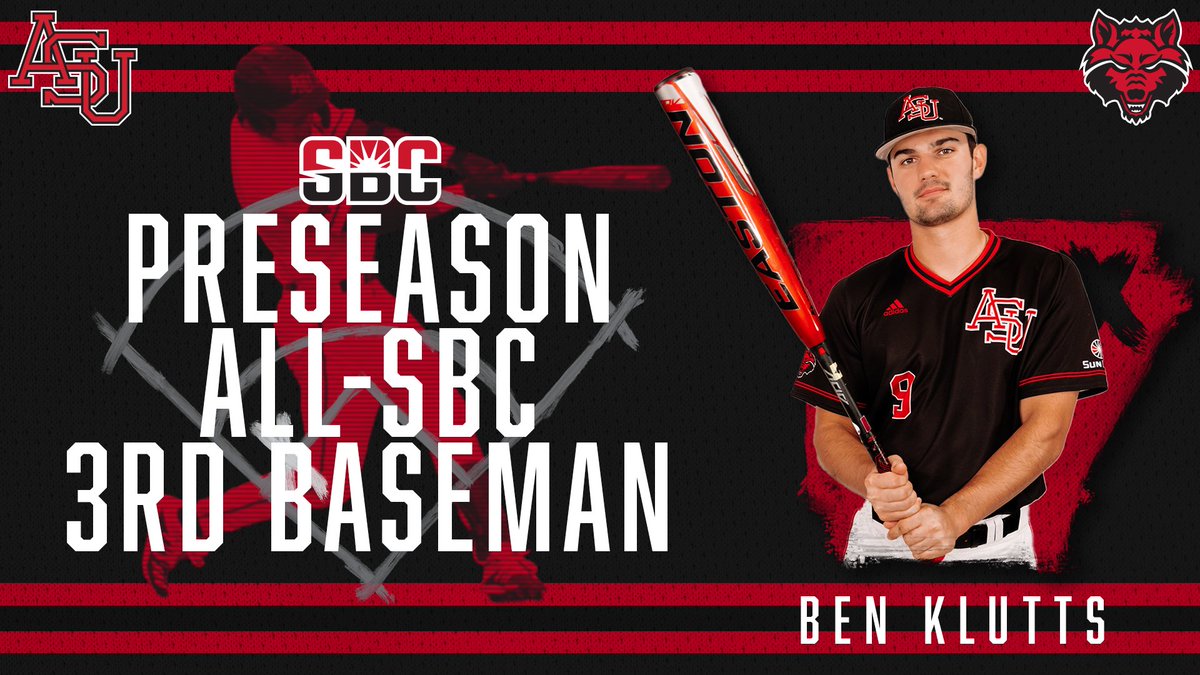 AStateBaseball's tweet photo. No surprise here! 

@benjamin_klutts gets another preseason nod, being tabbed Preseason All-#SunBeltBSB at the 🔥 corner!

📰 https://t.co/su2bU968fI

#WolvesUp🐺 https://t.co/mTjyNAquiM