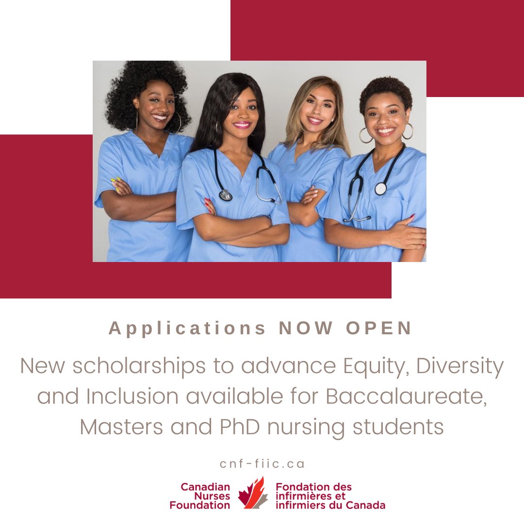 CNF is launching 31 NEW nursing scholarships dedicated to diversity, equity &amp; inclusion. Deadline to apply is Mar. 15. Visit cnf-fiic.ca for more. 
#nursingscholarships
