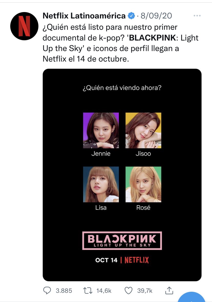 babysoopink's tweet photo. BLACKPINK haciendo presencia en las plataformas de Streaming más importantes del mundo 🌎 https://t.co/3S3bGZ53Ng