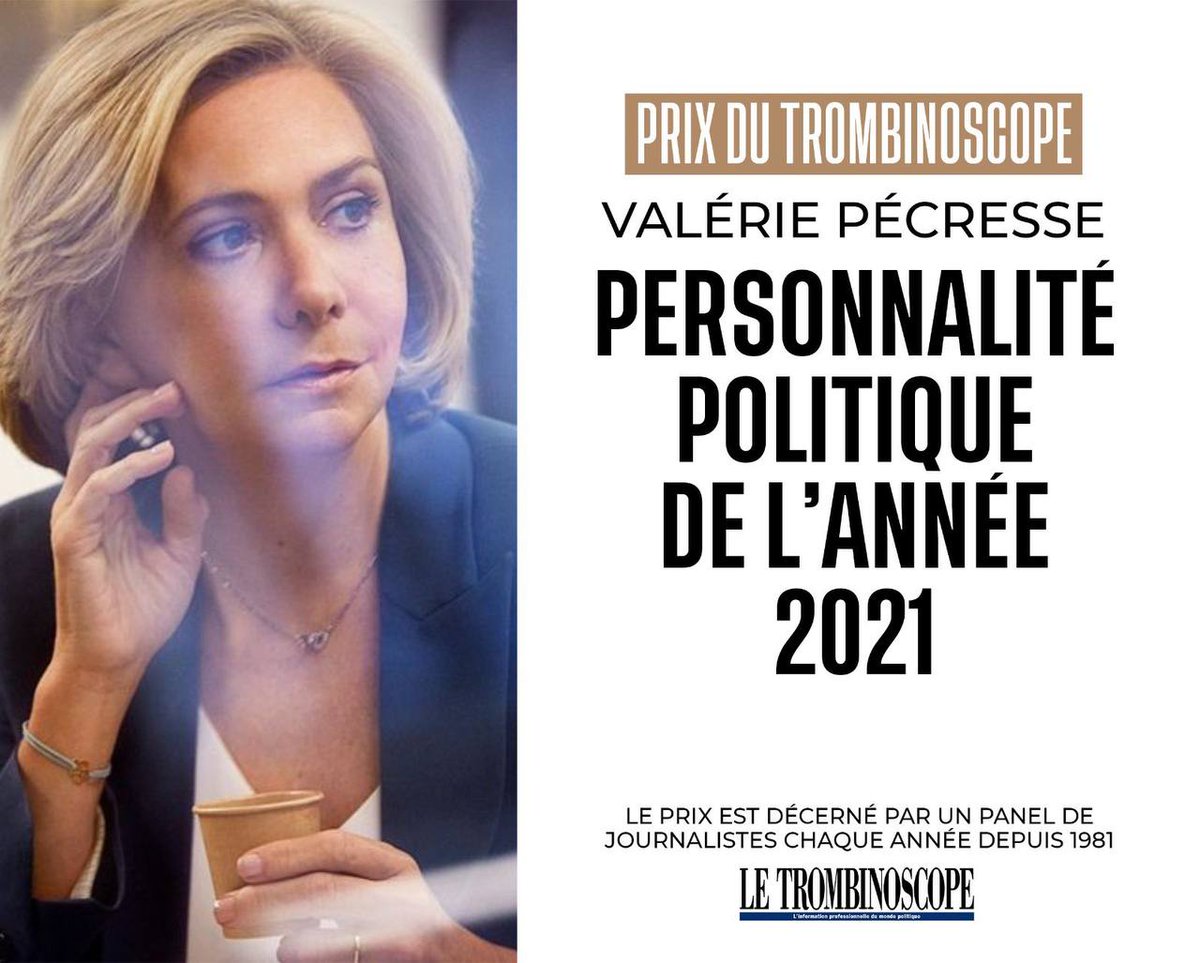 AvecPecresse22's tweet photo. 🚀 @vpecresse personnalité politique de l'année 2021 du prix @LeTrombinoscope #Pecresse2022 https://t.co/8dPCQqPk8I