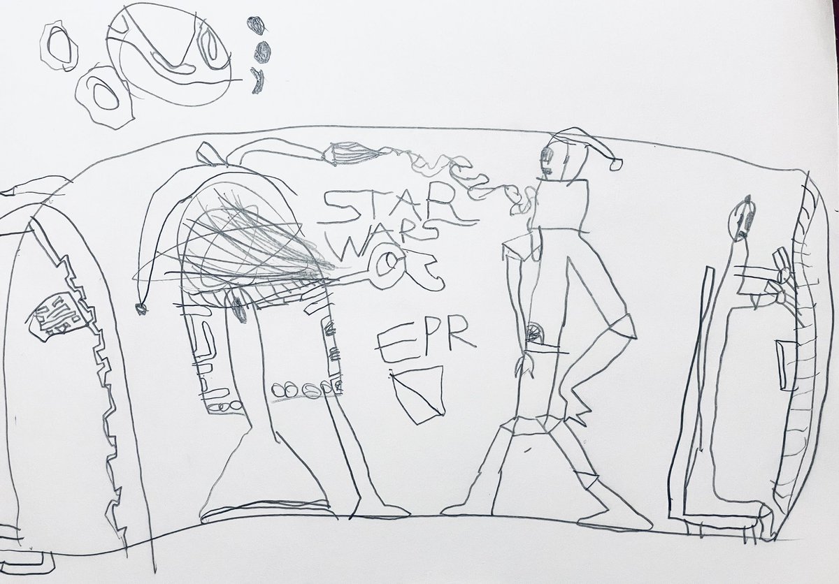 息子、久しぶりに本気で絵を描いてくれました。なんか上手くなってる〜✨

#StarWars #息子画廊 