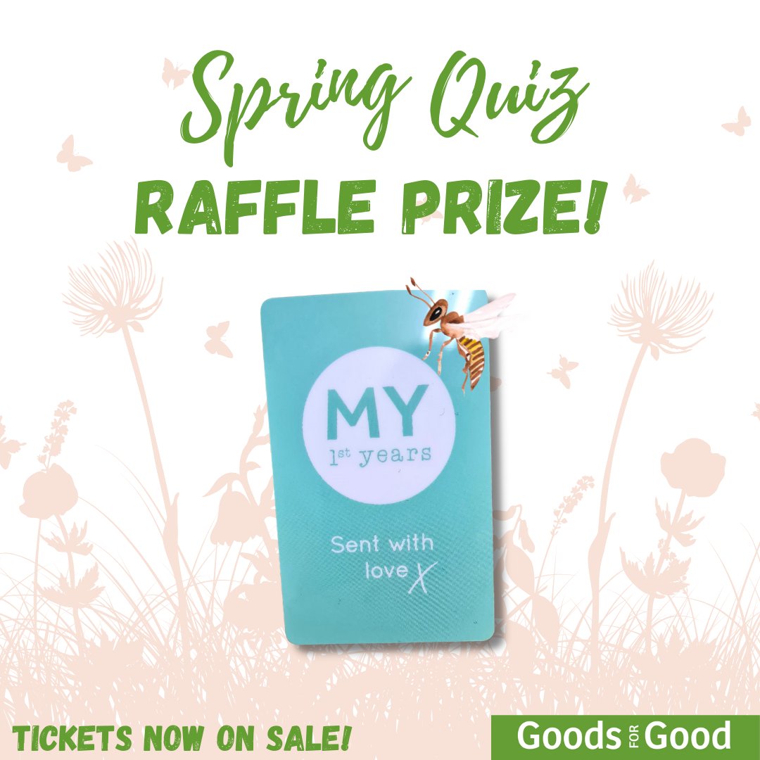 GOODSFORGOODuk's tweet photo. 📣Huge shout out to @my1styears for donating a £100 voucher to the online #SpringQuiz raffle! Have you tried their awesome quality gifts yet? 🧸 To be in with a chance to win this voucher and more great prizes, order your 20.3.22 ticket today https://t.co/kAL3mn1Yar! https://t.co/nX9UsHPpxY