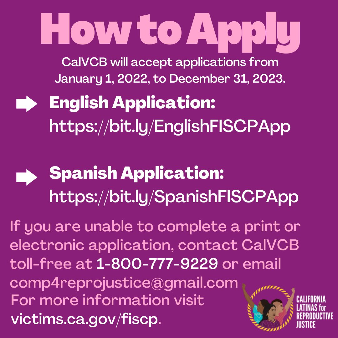 CA is now accepting applications to compensate survivors of state-sanctioned forced sterilizations! 📣 #ThisIsRJ #EndEugenicsLegacy 

Visit victims.ca.gov/fiscp for more info