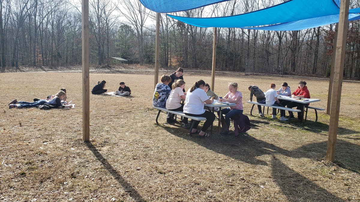 Mrs. McKill's class took advantage of the natural vitamin D today and had Math outside 🌞