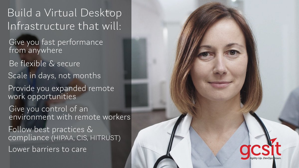 GCSIT's tweet image. What should VDI look like in Healthcare? #AgileInfrastructure #LearnTeachServe #VDI