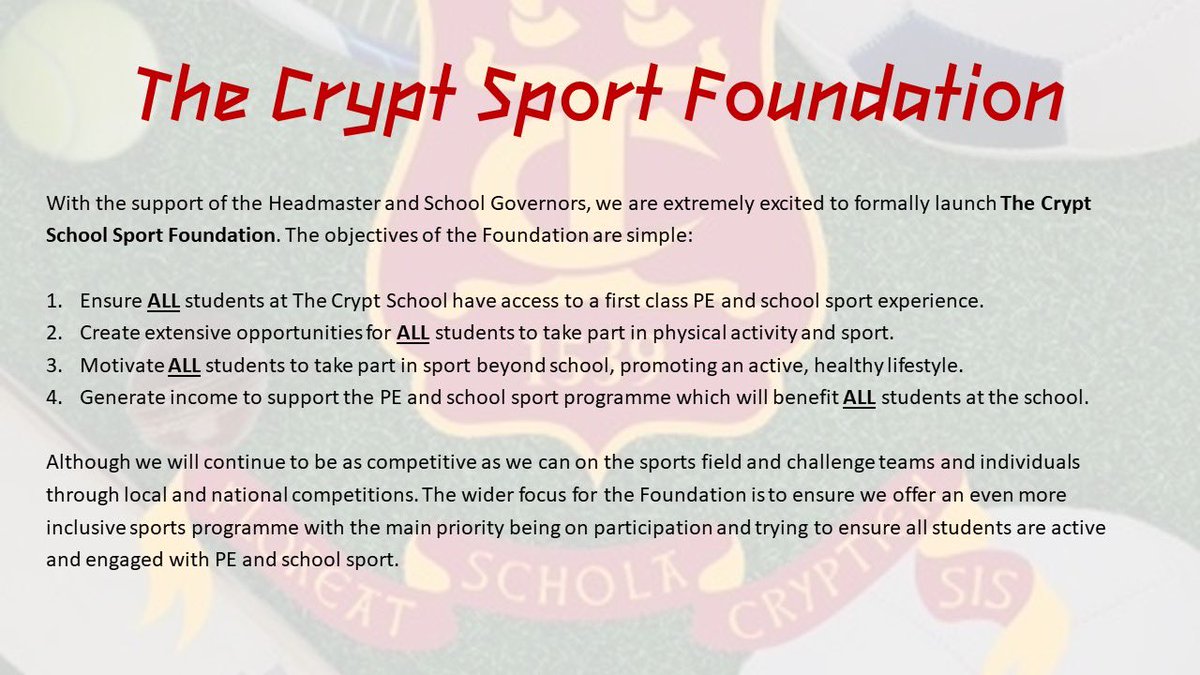 PE | The Crypt School tweet media