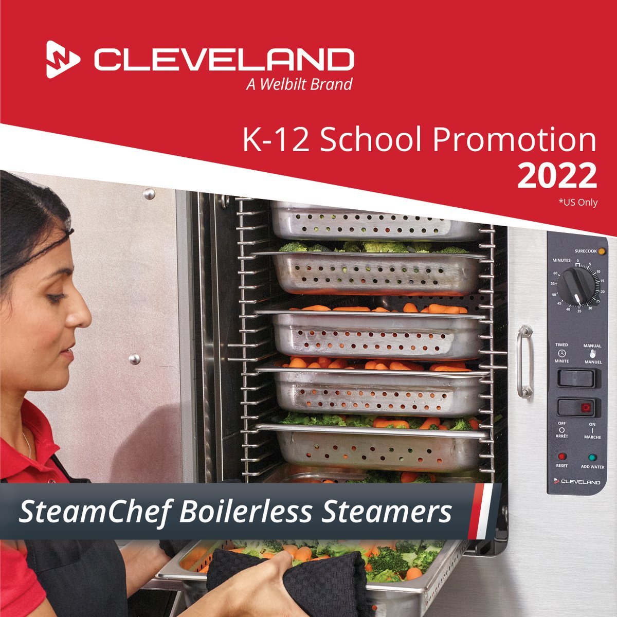 WelbiltInc's tweet photo. Check out the Cleveland SteamChef K-12 School Specials: https://t.co/iIXvU9fndF
Find a local Rep: https://t.co/Psn6I49J2r
#SchoolFood #SchoolFoodservice #SchoolBreakfast #SchoolLunch #K12foodservice #Cleveland #Steamers #Kettles #TiltSkillets #foodserviceequipment *US Only https://t.co/i8zkaIkJNV
