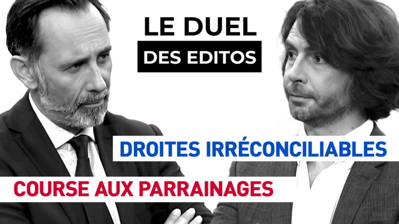 RTenfrancais's tweet photo. 🔵🔴 Le Duel des Editos - Droites irréconciliables / Course aux parrainages

@Poulin2012 @JacquesdeGuill1

#LDDE 

Maintenant sur #RTFrance 
⏯ https://t.co/V9UQRdADdH https://t.co/xKJQsLaaqI