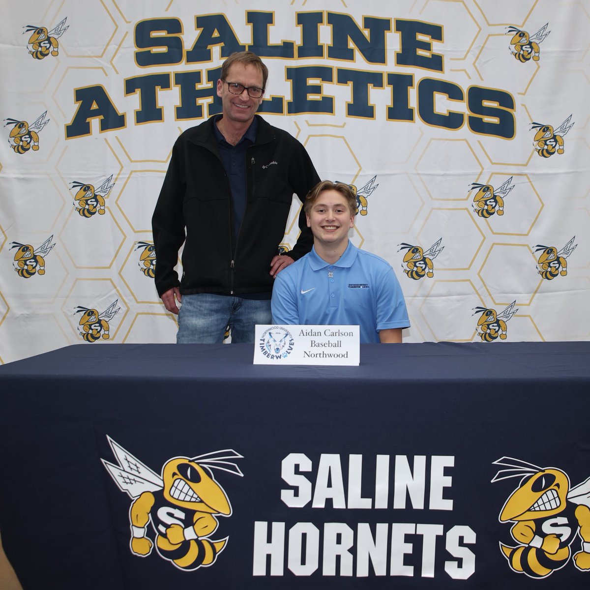 Hornet Baseball (@salinehsbasebal) on Twitter photo Congratulations to Aidan Carlson (<a href="/AidanCarlson22/">Aidan Carlson</a>) on signing his letter to continue his baseball career at Northwood #GoTWolves🐺 Congratulations to Aidan Carlson (<a href="/AidanCarlson22/">Aidan Carlson</a>) on signing his letter to continue his baseball career at Northwood #GoTWolves🐺