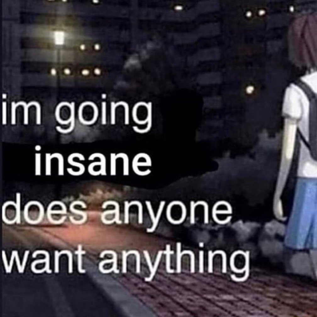 You do not need anyone. Im going insane. im going insane does anyone want anything. мем i am going insane.