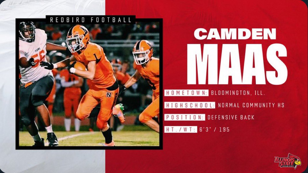 CamdenMaas's tweet image. I’m very excited to announce my commitment to Illinois State University to continue my academic and athletic career. I would like to thank my family, @IronFootball ,@1PerformanceLab, and everyone else who helped me get here. #BackTheBirds @ISURedbirds