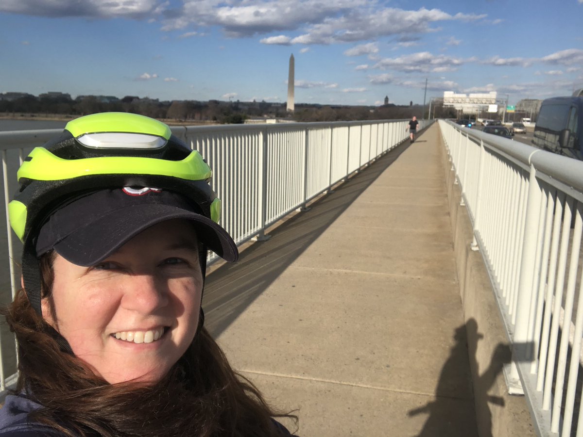 SarahforALX's tweet photo. Gorgeous day to start #TranspoBINGO week! I wonder how many squares I’ll earn with this ride? #alexandriava #bikedc #snowthisweekend? https://t.co/l32I4qxemP