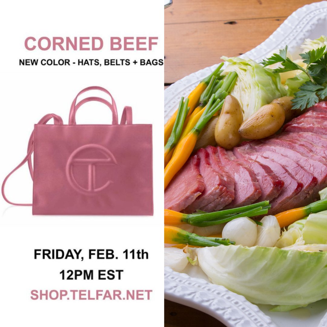 Telfar Shopping Bags, Hat and Belt Corned Beef