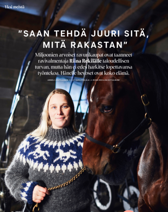 Nykyään aika harvinainen aikakausilehdessä oleva hevosjuttu viimeisessä Annassa.