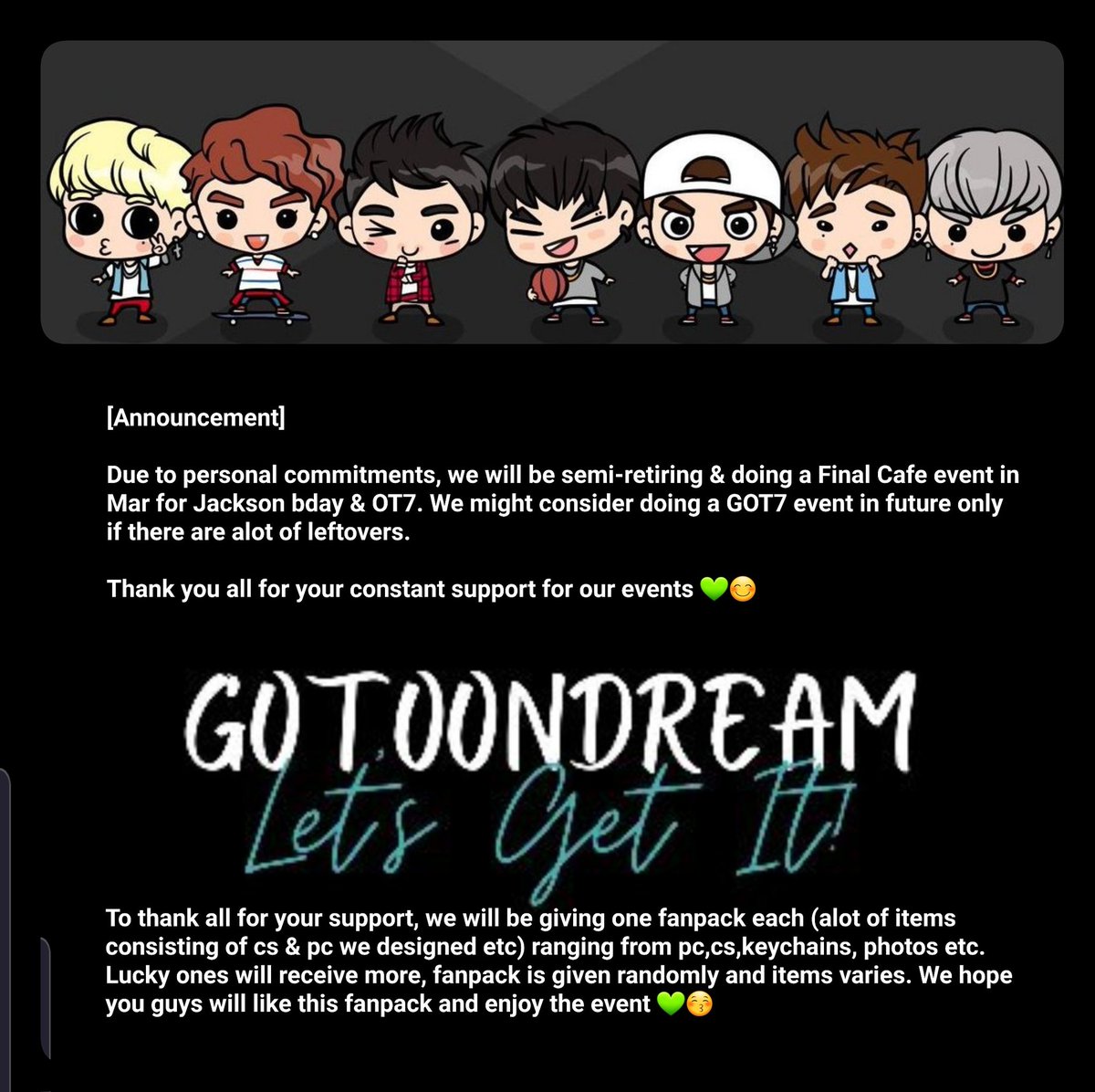 GOTOONDREAM's tweet photo. 🚀Jackson's Space 🚀

📅26-28 Feb 2022 (Part 1)
📅26-28 Mar 2022 (Part 2)
🛰️Ice Lab

For more details about timings &amp; gifts, refer to posters.

#InfinitywithJackson #GOT7 #GOT7FOREVER  #JAYB #MarkTuan #JacksonWang  #Jinyoung  #Youngjae #bambam #Yugyeom #갓세븐 https://t.co/J2RjLqm5R3