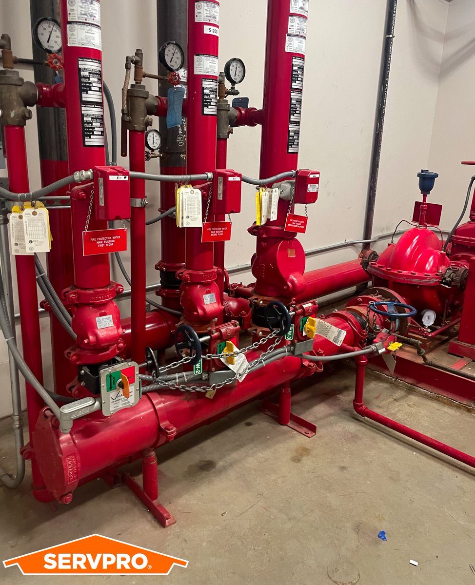 Anytime a fire suppression system is activated you need to return your property to IICRC's "Dry Standard" in order to ensure secondary damages do not occur.  We are 24/7 - (833) WTR-FIRE (987-3473)💧🔥🦠☣️ #waterdamage #commercialrestoration #moldremoval #SERVPROwestcoast