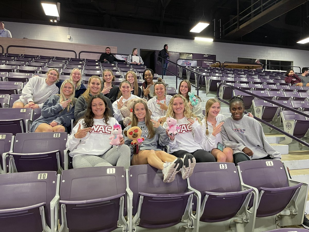 koralhughes's tweet photo. SFA soccer 💜’s supporting @SFAWBB !! #TheaXeGames https://t.co/NJ8XtuXulx