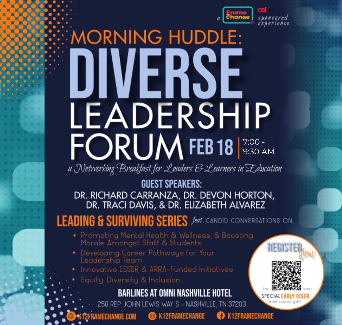 bdougie24's tweet photo. Coming to#AASA NEXT WEEK???๐
Donโt Miss these #Dynamic & #Diverse #Leaders in the @k12framechange #Speaker #Series #GetinTuned โก๏ธ๐
DM for #registration details๐ช๐พ https://t.co/fL46eHqKgq