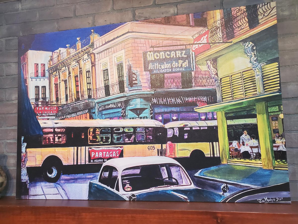 We have some new artwork on the mantle this evening, from local artist Joe Moskus (<a href="/MoskusInExile/">MoskusInExile</a>).

Learn more about the piece, "Havana Intersection 1957”, here: moskusinexile.com/havana-interse…  

#DonnybrookSTL