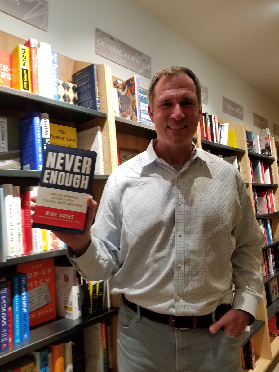 CompassSFO's tweet photo. .@thisismikehayes paid us a surprise visit and signed a copy of #NeverEnough at T3. Fun fact: he donates all proceeds from this book to help pay off mortgages for #goldstarfamilies! #signedcopy https://t.co/n7L5SWRLSv