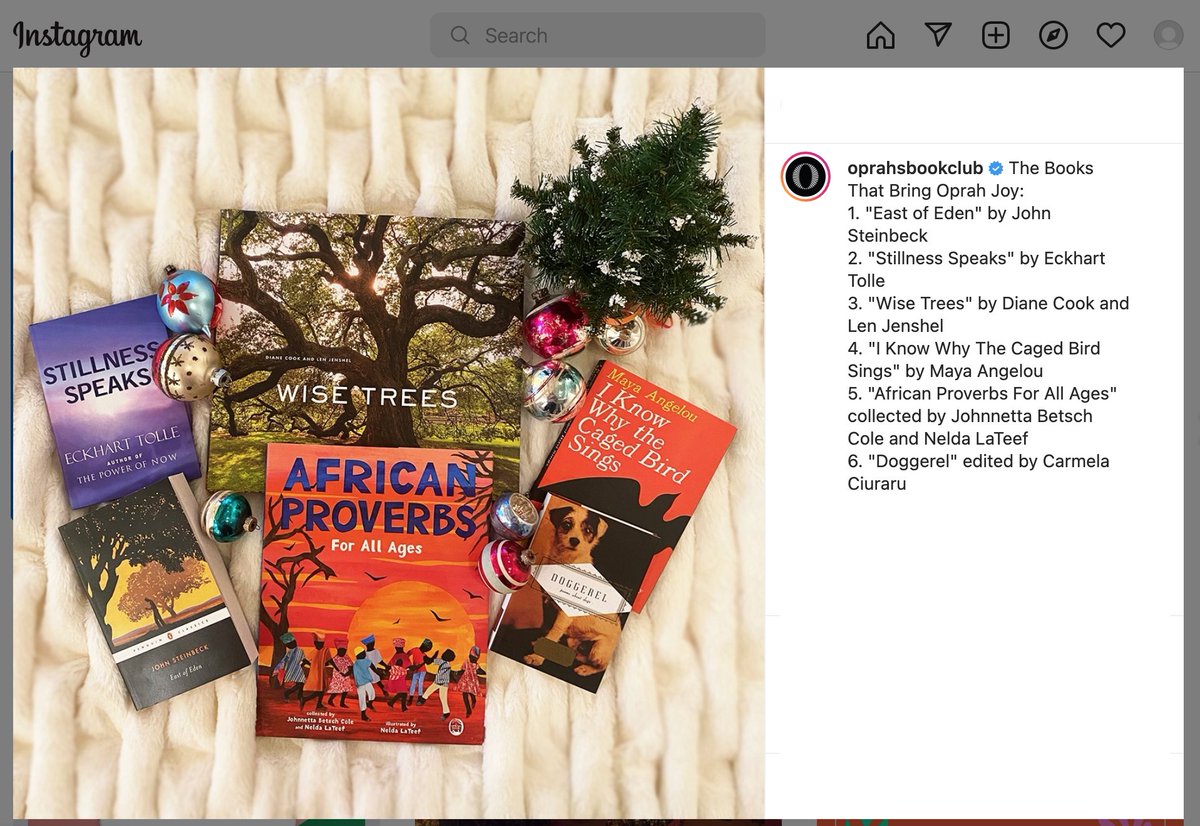 Overjoyed that African Proverbs For All Ages is one of the six books that bring <a href="/Oprah/">Oprah Winfrey</a> Joy! <a href="/johnnettabcole/">Johnnetta Betsch Cole, Ph.D.</a> <a href="/MacKidsBooks/">MacKids Books</a> <a href="/oprahbooksclub/">Oprahsbookclub</a> 
instagram.com/p/CXt5apbOQEZ/