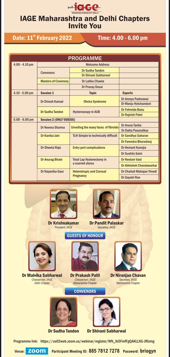 MAGEHQ1's tweet photo. Click to register for webinar of 
Maharastra state @MAGEHQ1 &amp; #Delhi #statechapters of #iage on 11th February 2022 from 4-6 pm. 

https://t.co/mTZphmAoHx

@dr_prakashpatil @Niru22 #sudhatandon #malvikasabharwal @ISGE_ORG https://t.co/U0O7ZDh3bi