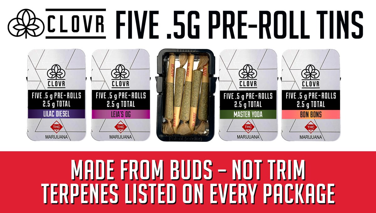 Four new strains from @GlazeCanna are now available in 5-pack tins.