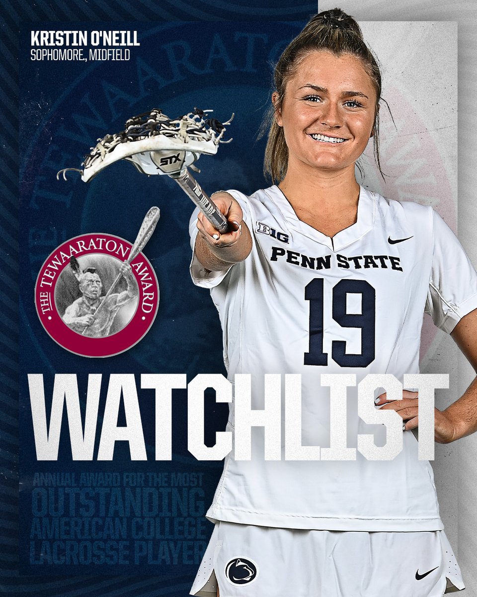 PennStateWLAX's tweet photo. Sophomore Kristin O'Neill was named to the Tewaaraton Award Watch List today.

The list includes the top players across all three divisions of NCAA lacrosse and highlights the early contenders for the 2022 Tewaaraton Award.

https://t.co/cd5qIllPOB

#WeAre https://t.co/prED8T1QZW