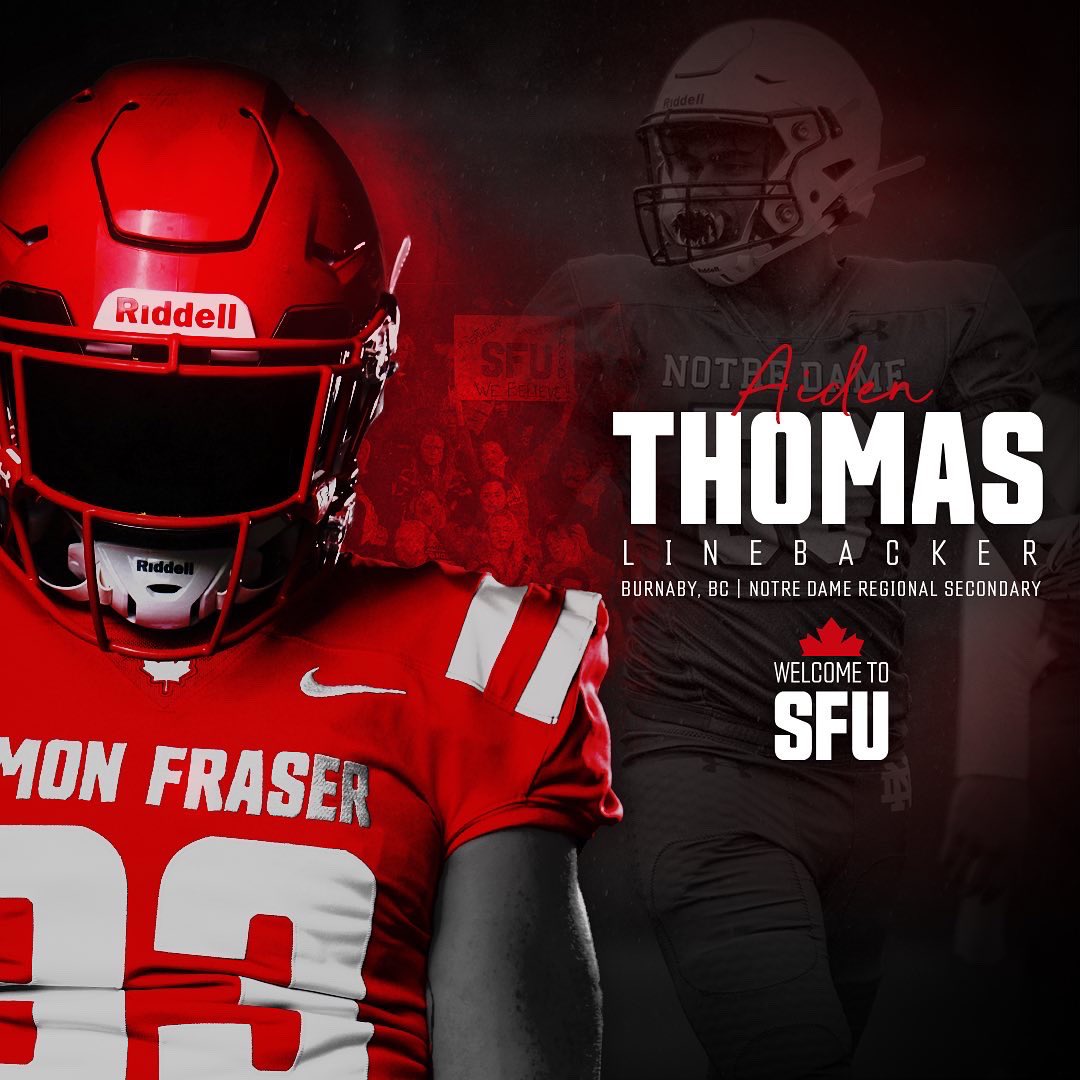 aiden_thomas19's tweet photo. Very excited and blessed to announce that I will be continuing my academic and athletic career at Simon Fraser University! I want to thank everyone that has helped me along the way. Can’t wait to get to work 💪🏽🙏🏽 #RepTheLeaf 🍁❤️🤍 @saintjordan21 @MrJGarcea https://t.co/tsl0yXouB8