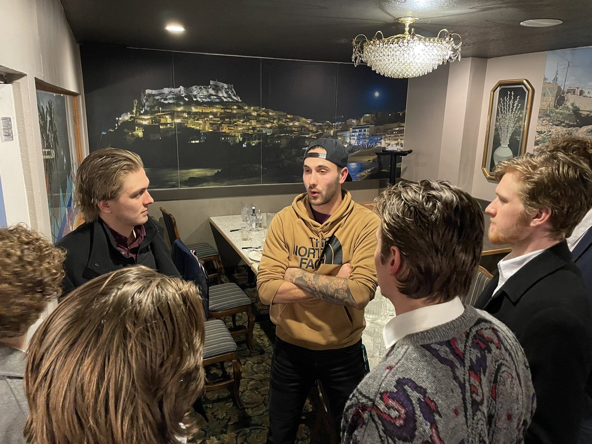 WHLHurricanes's tweet photo. Always great to have alumni join for dinner as former captain @PrefontaineTy catches up with his former teammates! #Prefo https://t.co/t3sfxVdZRt