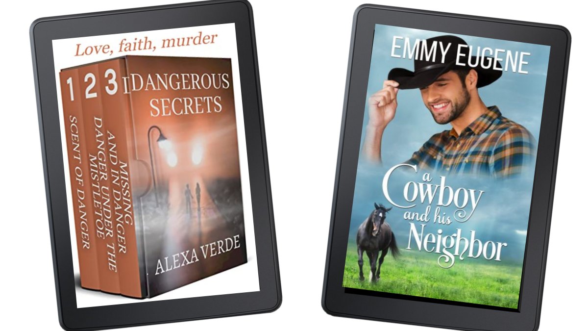 BookCaveHQ's tweet photo. Grab these ebook deals! 

FREE - A Cowboy and His Neighbor by: Emmy Eugene
https://t.co/phUBD42YfM

99cents - Dangerous Secrets  by: Alexa Verde
https://t.co/2TlX7be9OK

#freeebook #romance #bookworm https://t.co/pwbyOyVJDE