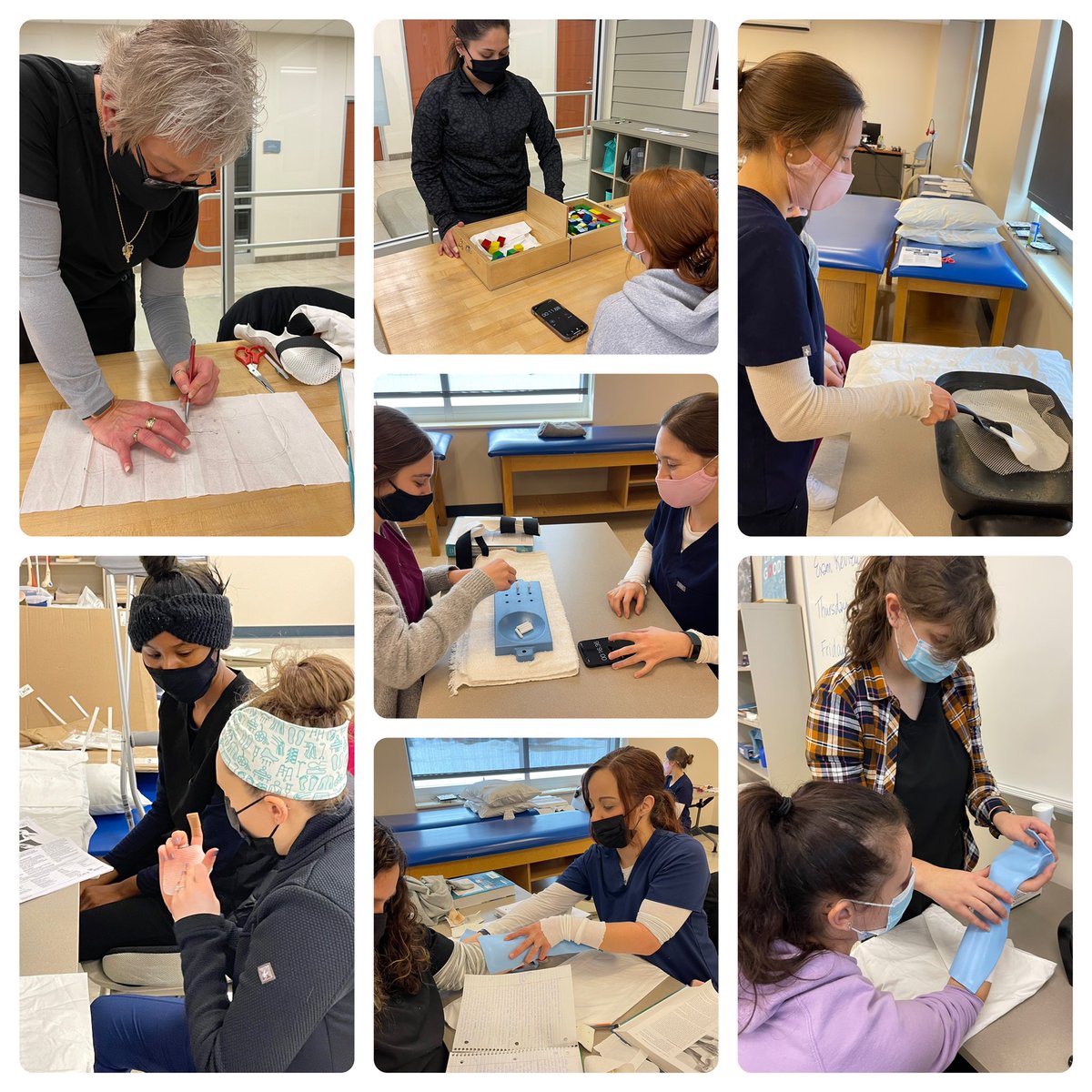 Phew! 😅 Lotsa learnin’ today!! Splinting, dexterity, sensation- oh my! 🦁🐯🐻#AisforAwesome <a href="/KSU_Ashtabula/">Kent State Ashtabula</a> 💛💙