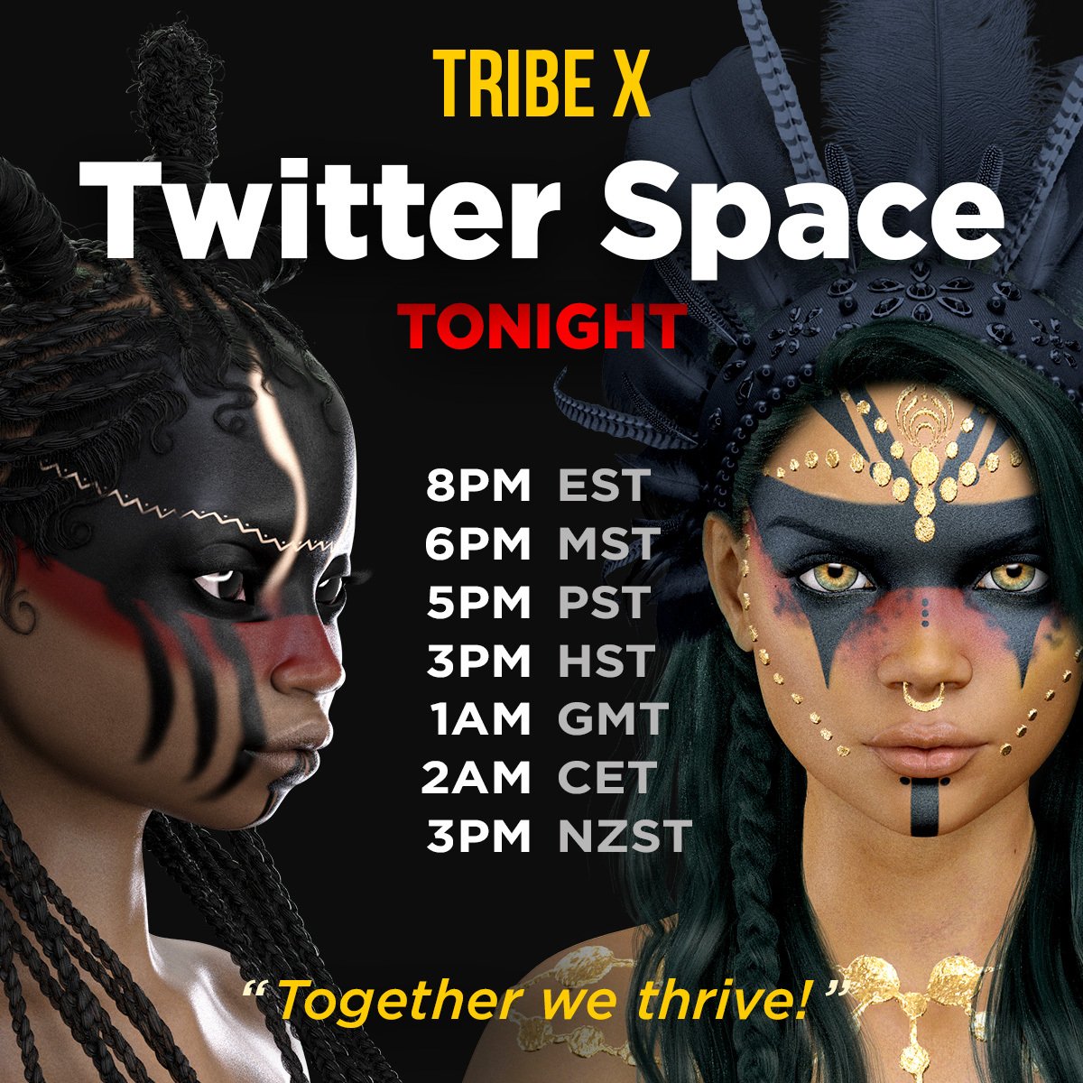 Set a reminder! Come Join the Tribe!!
🔥AMA with Tribe X Founders!🔥 x.com/i/spaces/1Yqxo… 

#NFT #tribex #TwitterSpaces