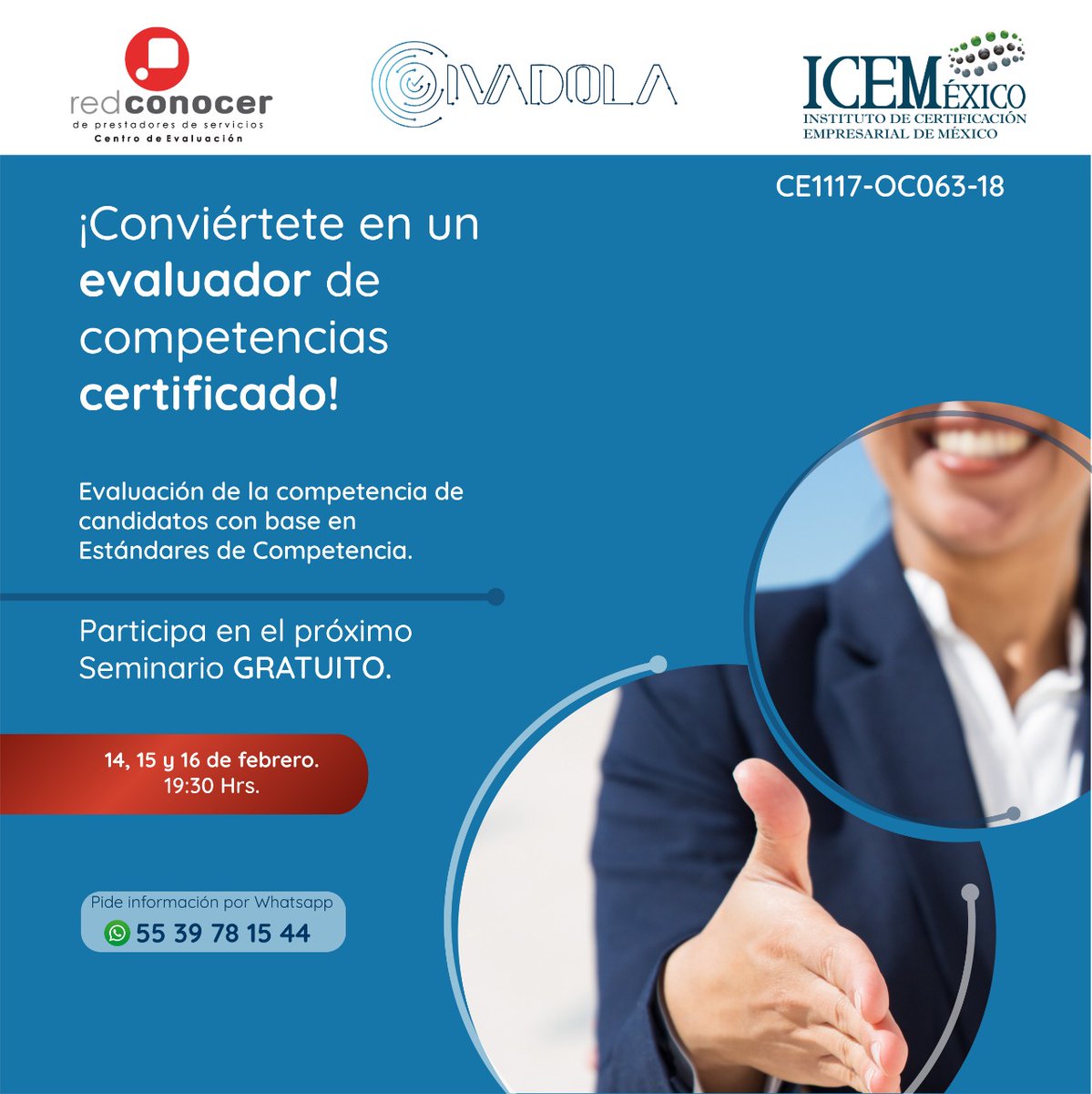 IVADOLAoficial's tweet photo. Certifícate y conviértete en un evaluador de competencias profesionales. 
..
#IVADOLA 
#CertificandoCompetenciasValorandoTalentos 
#CertificateEnIvadola 
#certificacionempresarial 
#competencias #competenciaslaborales https://t.co/OHfdZ3SjIL