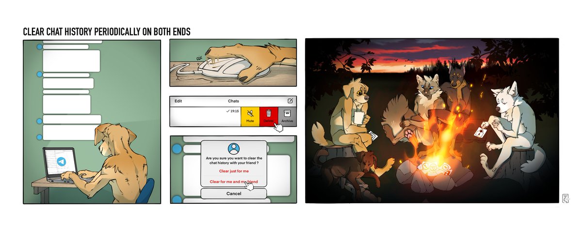 zetaopsec's tweet photo. Occasionally clear your chat history on BOTH ends

Communicate with your friends about roughly how often the chat between the two should be cleared (could be months ~ 1 year) 

Having less personal information about yourself and your friends online will help to keep everyone safe https://t.co/zY9geVx3z6