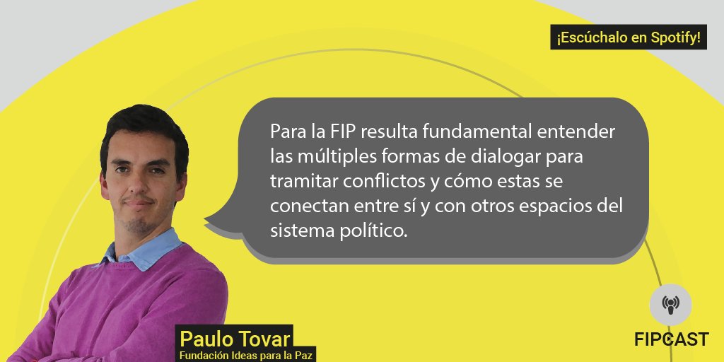 ideaspaz's tweet photo. Paulo Tovar de @ideaspaz, y uno de los autores del informe Diálogo para el trámite pacífico de conflictividades en 🇨🇴, es uno de los invitados de nuestro #FipCast.
Ver más: https://t.co/wEt9oRl2kE https://t.co/SeaV3kpVg5