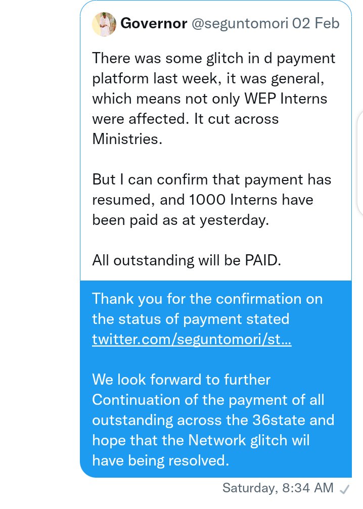 Fav2r's tweet photo. @seguntomori @OfficialAPCNg Network glitch resolved yet @NigeriaFMYS promise to settle all outstanding remains a NIGHTMARE on the faces of 2862 interns whose 3 months - monthly stipend of 30,000 each money is lingering or in the clubs of rancorous test for power. This is injustice https://t.co/4zjK1jd2BS