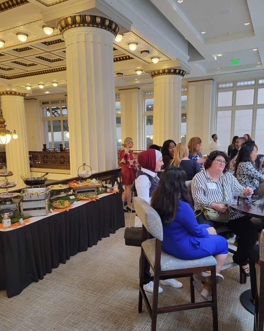 #TBT time! Here are just a few of the lovely faces we encountered while catering a cocktail reception to welcome <a href="/inwomenforward/">Hoosier Women Forward</a>’s new class a few months ago. (Gorgeous reception space courtesy of @BTLawNews!) 
#hoosierwomenforward #indianapoliscaterers #blackplatecatering