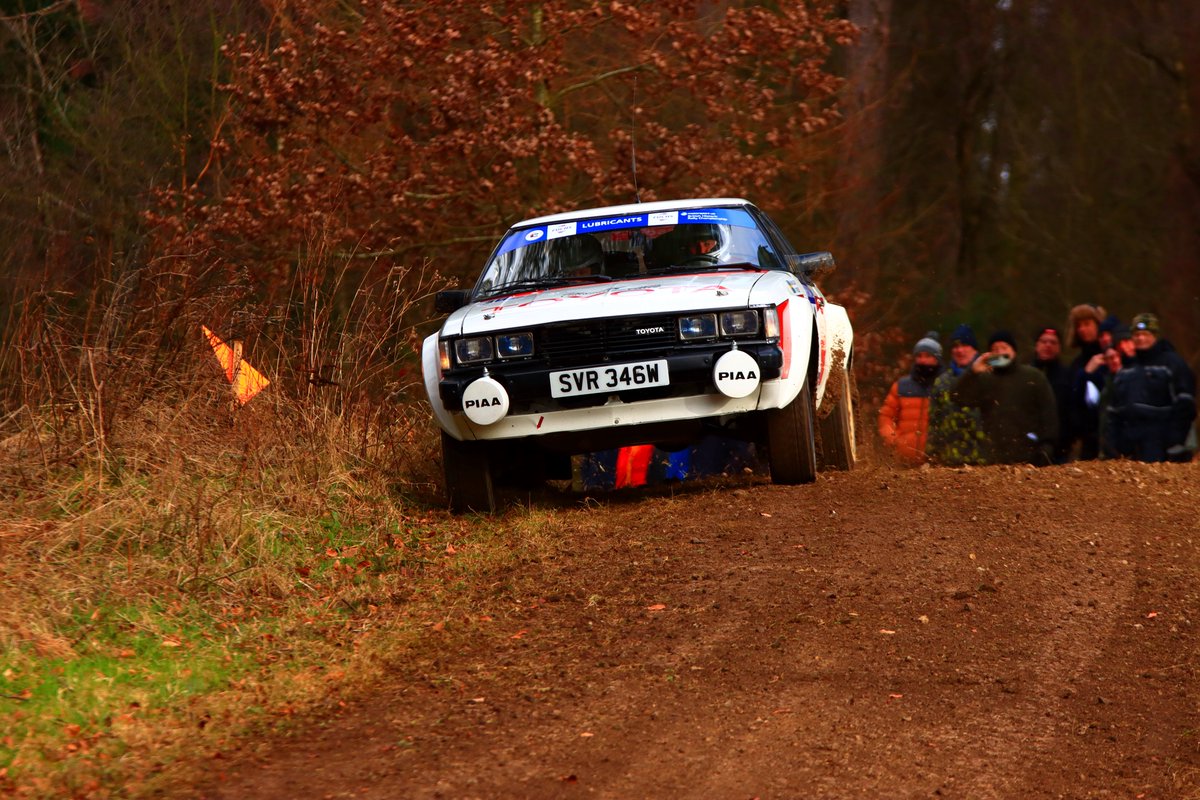 andrew_herny's tweet photo. Ben Mellors & Alex Lee returned to the stages in the @mellorselliot Toyota Celica RA40, in the classic early 80s livery of the Duckhams Toyota team, and wearing a tribute to the late great Bjorn Waldegard. #RiponianStages #RA40 #DuckhamsToyota https://t.co/8yULWYj3gF