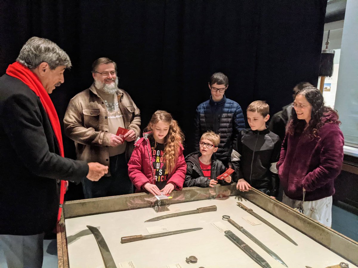 Talk about being in  the right place at the right time!
This #MOI membership family happened to visit right as #GenghisKhan exhibit creator Don Lessem was in the same place.
How cool would that be to get a tour from the exhibit creator himself?!