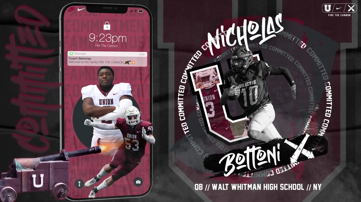BottoniNicholas's tweet photo. After a great conversation with @Jeff_Behrman I am proud to announce my commitment to continue my academic and athletic career to play football at @UnionCollegeFB. Thank you to everyone who has helped me along this journey!! Time to get to work🏈 #FTC @WWHSSprts @WaltWhitmanAD https://t.co/H6yUPvq8do