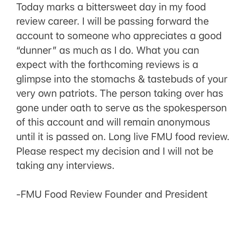 FMU Baseball Food Review tweet media