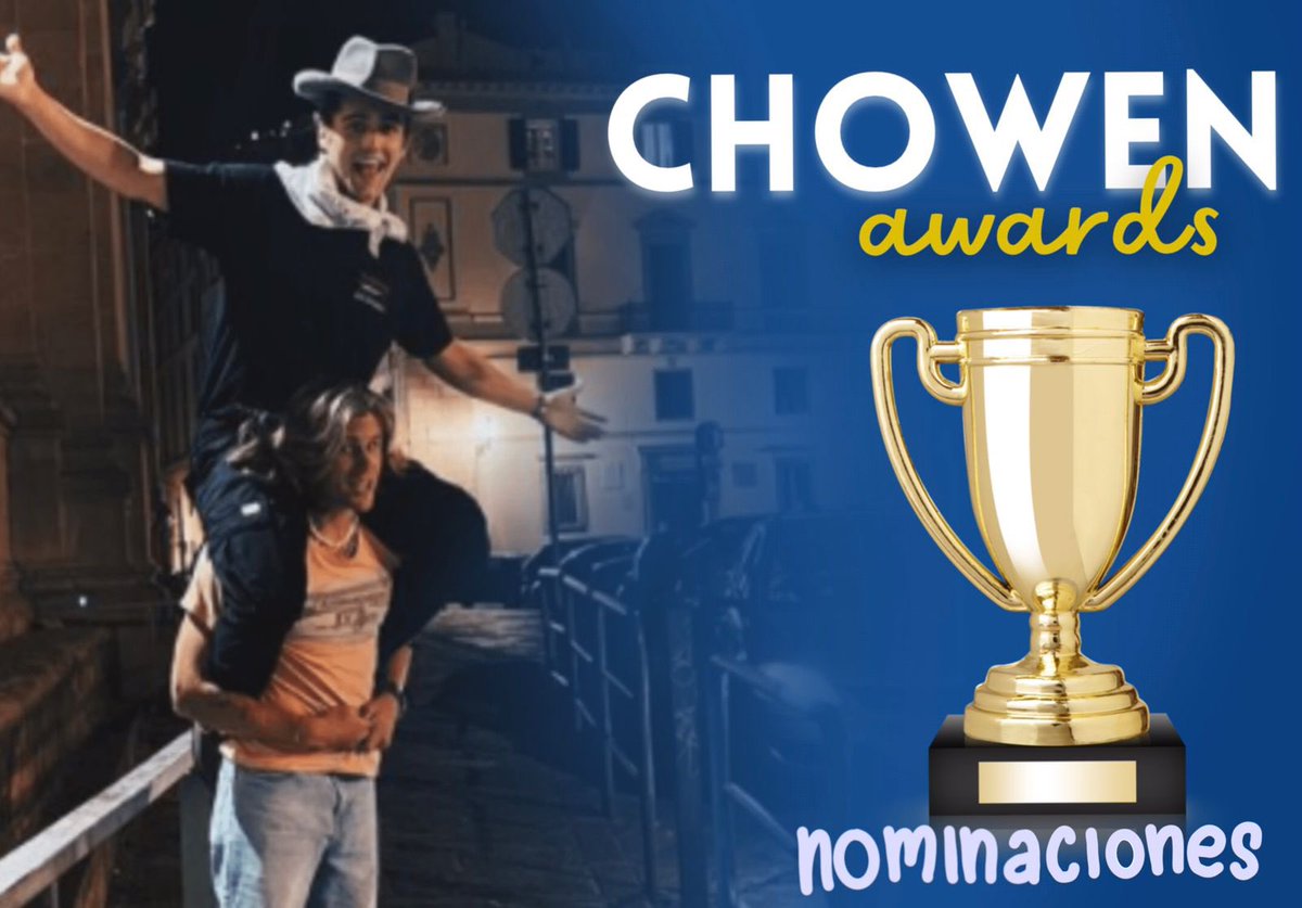 ChowenLatam's tweet photo. Bienvenidos a la primera edición de los CHOWEN AWARDS ¡! Donde el fandom de Charlie y Owen competirán en distintas categorías, esto más que una “competencia” es diversión para revivir un poco el fandom. Esperamos que todxs participen! (+) https://t.co/Xq4s91FZGX