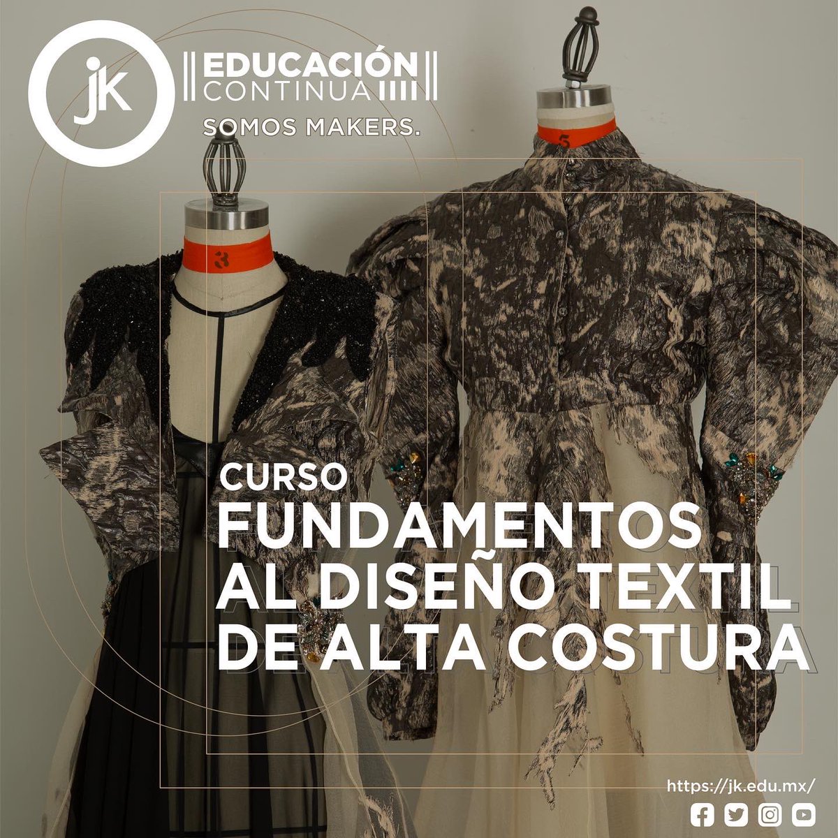 JannetteKlein's tweet photo. Curso Fundamentos al Diseño Textil de Alta Costura
Aprende técnicas avanzadas de alta costura para crear tu propio textil, a través de la experimentación y exploración de distintos tipos de bordados, creación de flores, pedrería; para crear diferentes diseños y… https://t.co/QYSRu95RtJ