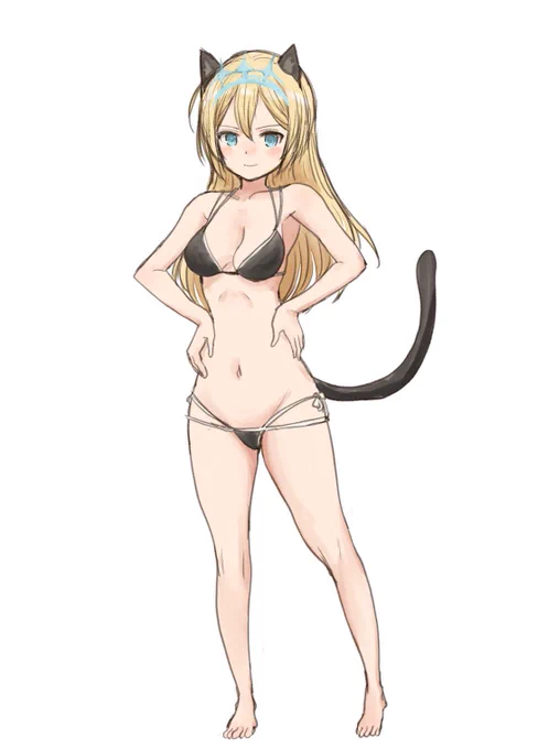 水着ハインリーケ。わらわことウィトゲンシュタイン大尉の御姿がちょっとだけ拝めるストライクウィッチーズ劇場版のyoutube無料公開今日までですね。 #w_witch 