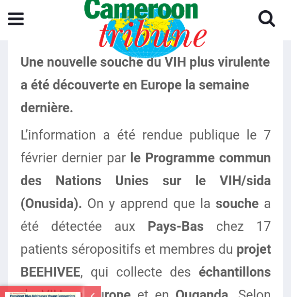 Llcooljax1's tweet photo. VIH: Un new variant "démasqué" en Europe. Aux Pays-Bas. 
<< VB >>, plus virulent, a une charge virale 3,5 à 5,5 fois plus élevée que les autres, provoque un déclin jusqu'à 2 fois plus rapide des lymphocytes T, cellules responsables de l'immunité cellulaires. (Cameroon tribune) https://t.co/LT9FqWMidS