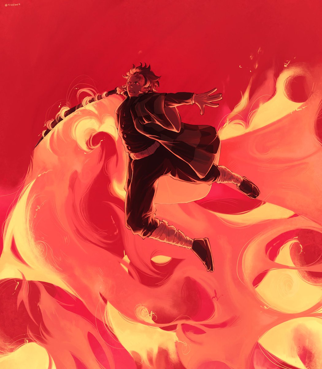 RT @tivolart: dance of the fire god 

#tanjiro #DemonSlayer #Fanart https://t.co/ypLOeisByx
