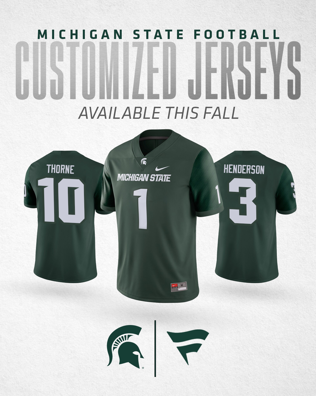 Michigan state football jersey custom sales