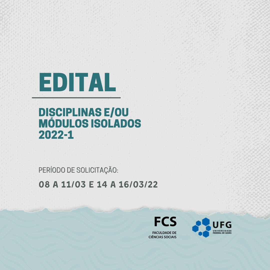 fcs_ufg's tweet photo. Saiu o edital do processo seletivo para cursar disciplinas e/ou módulos isolados nos cursos de graduação da UFG (campi Colemar Natal e Silva, Samambaia e Aparecida de Goiânia) para o semestre 2022-1.

Informações complementares constam no site do CGA (https://t.co/7JlFAL24XO). https://t.co/Xl5nWCIBDX